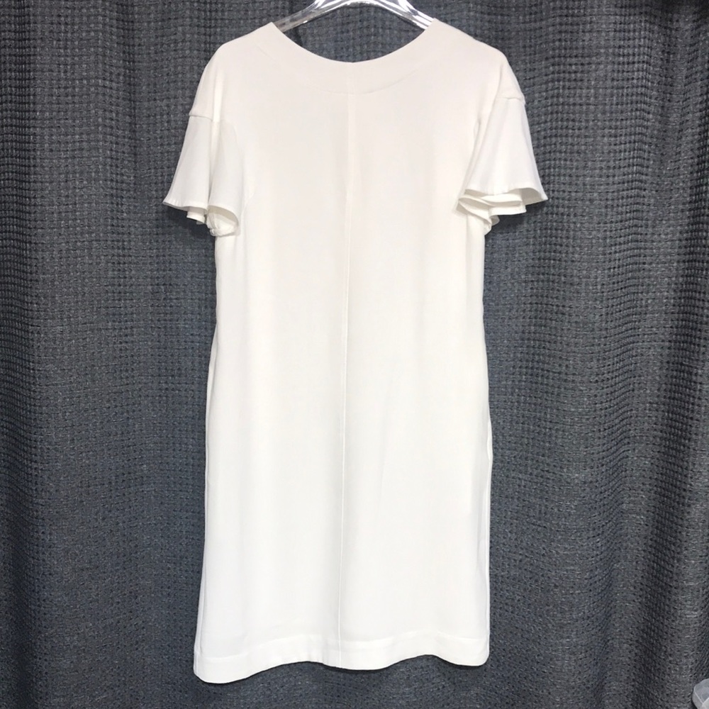 TAHARI White Dress, Flutter Sleeve